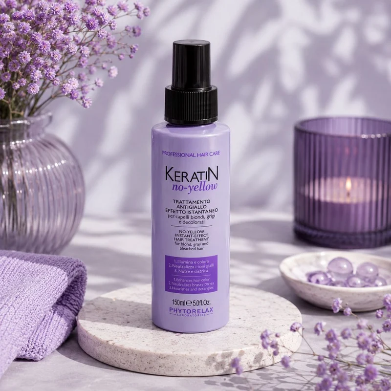 PHYTORELAX NO YELLOW - TRATTAMENTO ANTIGIALLO EFFETTO ISTANTANEO per capelli biondi, grigi e decolorati