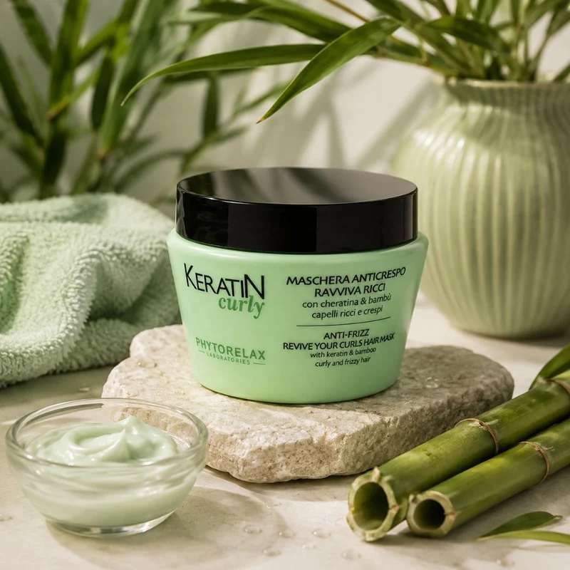 PHYTORELAX CURLY - MASCHERA ANTICRESPO RAVVIVA RICCI con cheratina & bambù Capelli ricci e crespi