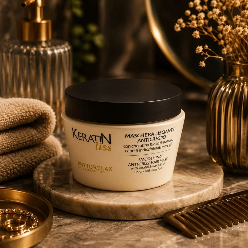 PHYTORELAX KERATIN LISS- MASCHERA LISCIANTE ANTICRESPO con cheratina & olio di avocado