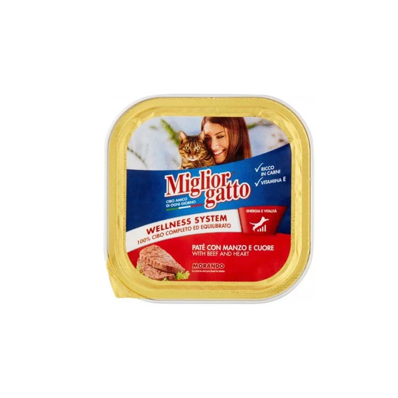 Miglior® Gatto Vaschette 100Gr Manzo E Cuore