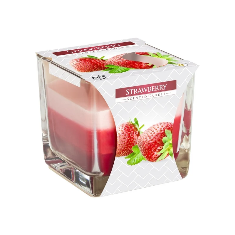Bispol® Candela Profumata Tricolore In Vetro Fragola