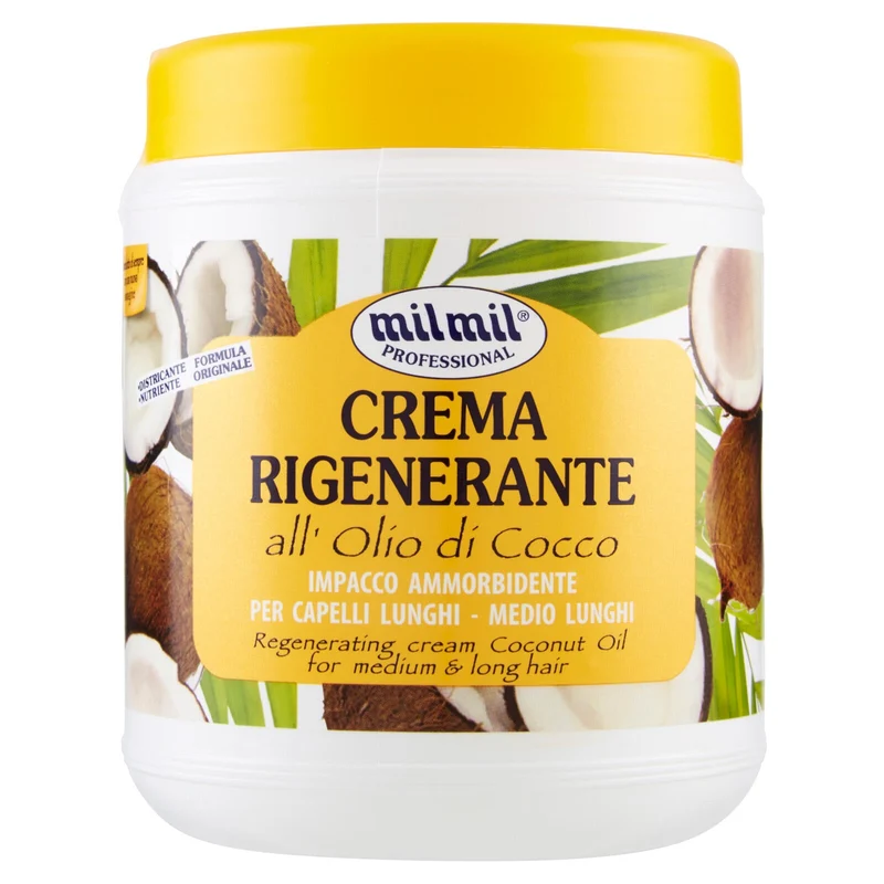 milmil Professional Crema Rigenerante all'Olio di Cocco per Capelli Lunghi - Medio Lunghi 1000 ml