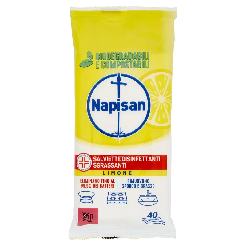 Napisan Salviette Igienizzanti Multisuperfici Giardino Fruttato 40 + 10 pz