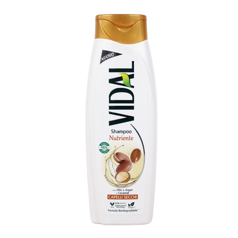 VIDAL - Shampoo nutriente con olio di argan e ceramidi per capelli secchi - 250 ml
