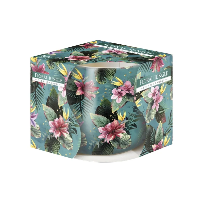 Bispol® Candela Profumata In Vetro c/Disegno Floral Jungle