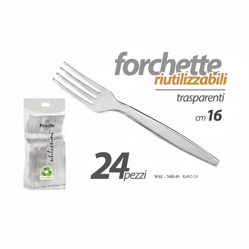 Gicos 24 Forchette Riutilizzabili 16Cm