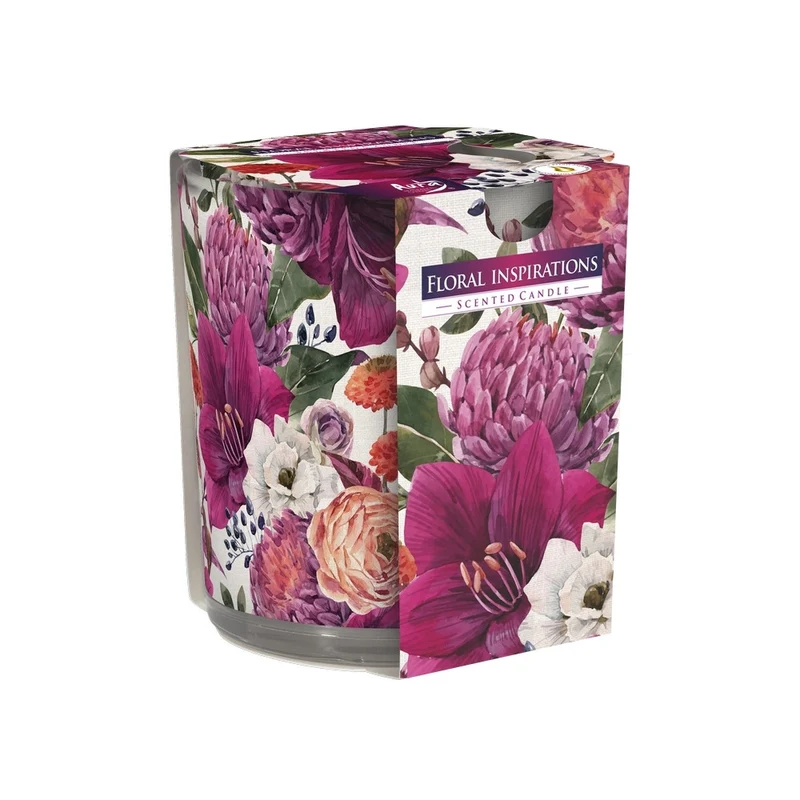 Bispol® Candela Profumata In Vetro c/Disegno Floral Inspirations