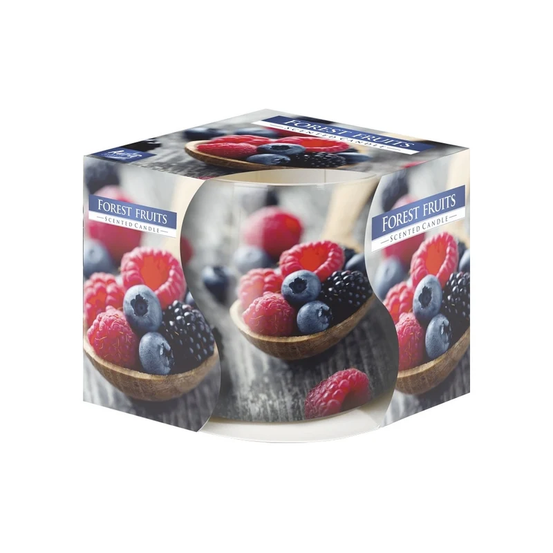 Bispol® Candela Profumata In Vetro c/Disegno Frutti Di Bosco