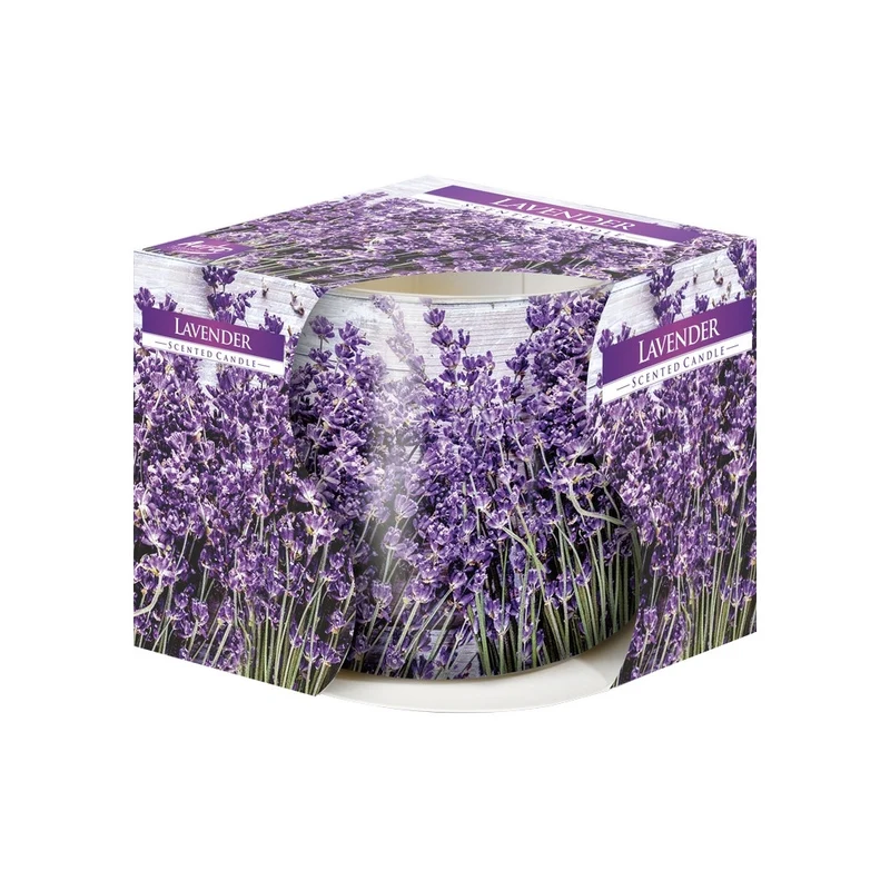 Bispol® Candela Profumata In Vetro c/Disegno Lavanda