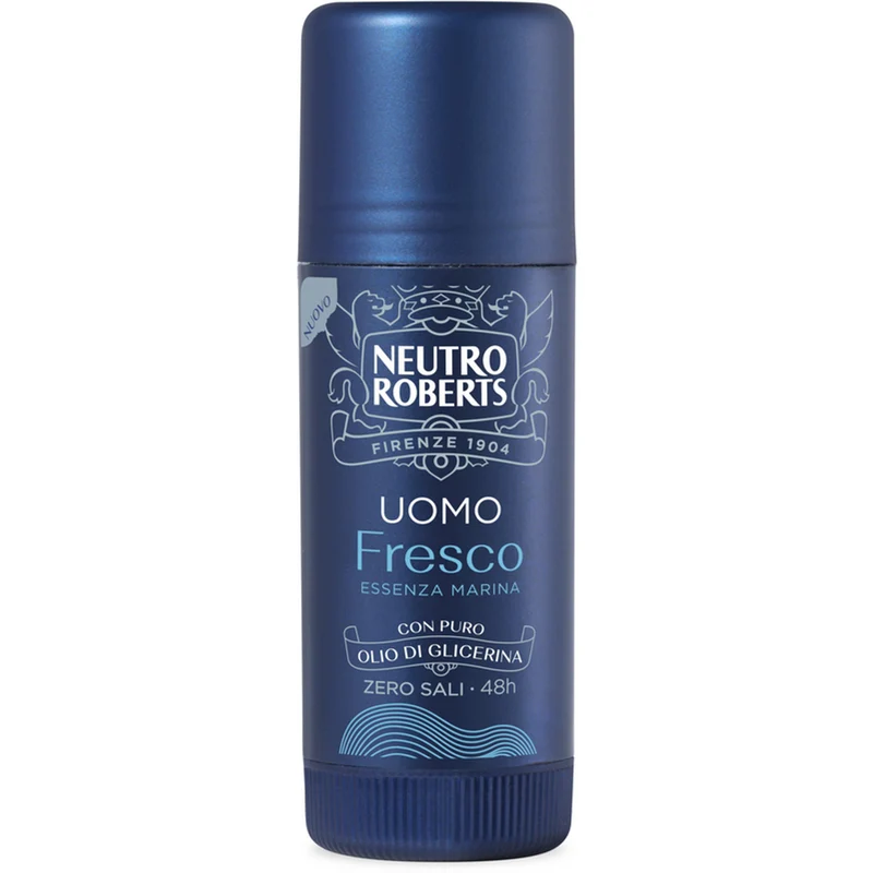 NEUTRO ROBERTS - Deodorante Stick Uomo Fresco Essenza Marina Zero Sali di Alluminio - 40 ml