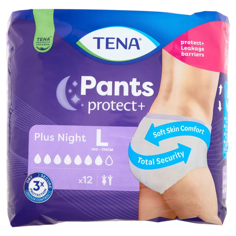 Tena Pants protect+ Plus Night L 12 pz