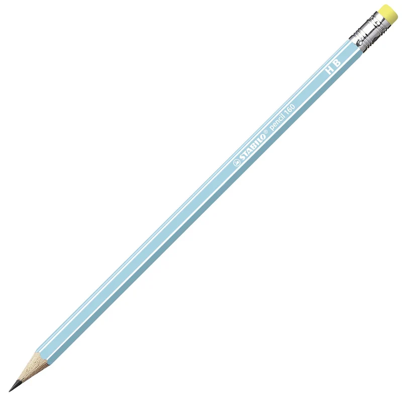 Matita in grafite - STABILO Pencil 160 con gommino - Blu - Gradazione HB