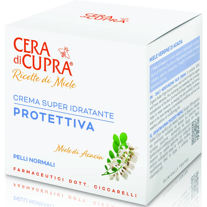 CERA DI CUPRA - Crema Viso Super Idratante Protettiva al Miele di Acacia - Pelli Normali - 50 ml