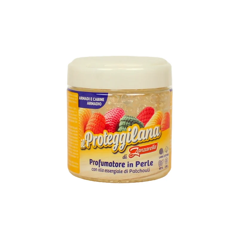 Zanzarella - Proteggilana Profumatore In Perle Con Olio Essenziale Di Patchouli Per Armadi E Cabine Armadio - 170 Grammi
