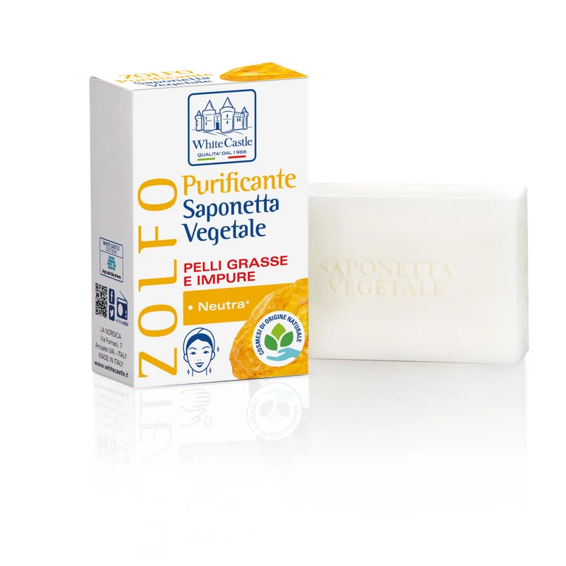 Saponetta vegetale con zolfo - purificante per pelli grasse-impure