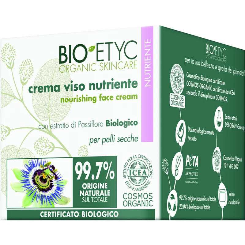 Bioetyc - Crema Viso Nutriente Estratto Passiflora Pelli Secche - 50 Ml