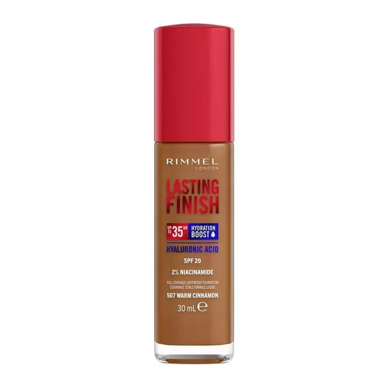 Rimmel Fondotinta Lasting Finish 35h Con Acido Ialuronico 507 Warm Cinnamon 30ml