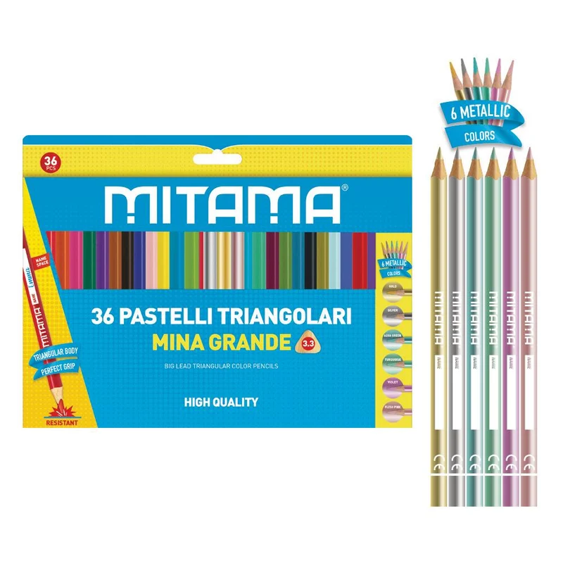 Mitama Pastelli Triangolari Laccato, mina 3.3, Scat.36 pz