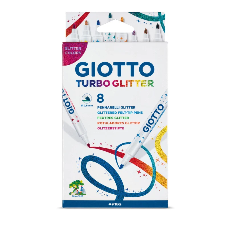 Astuccio 8 Pennarelli Giotto Turbo Glitter