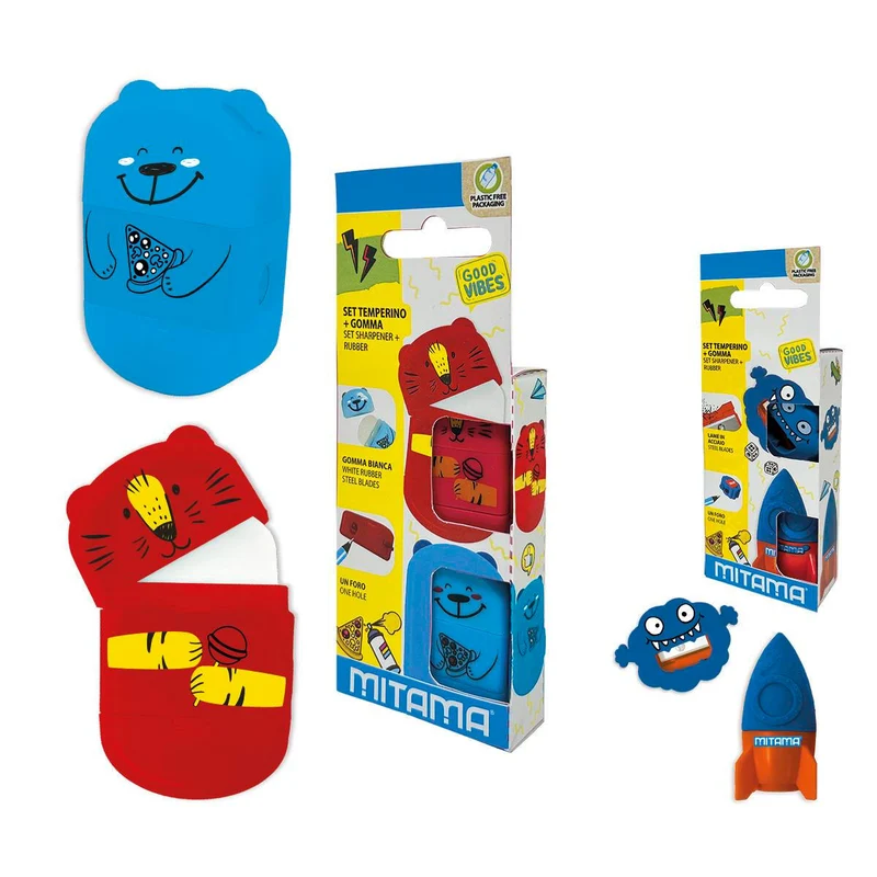 Set Temperino e Gomma Monster boy Mitama Bl. 2 pz.