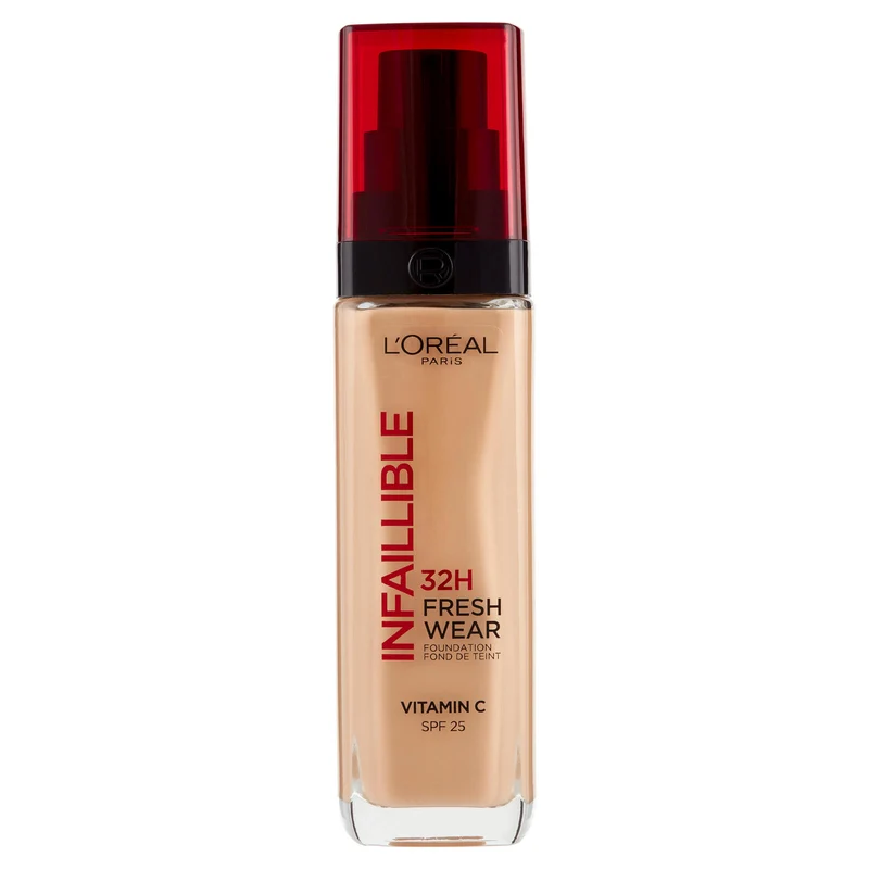 L'Oréal Paris Fondotinta Liquido Infaillible 32H Fresh Wear a Lunga Tenuta SPF25, Sable 200 30 ml