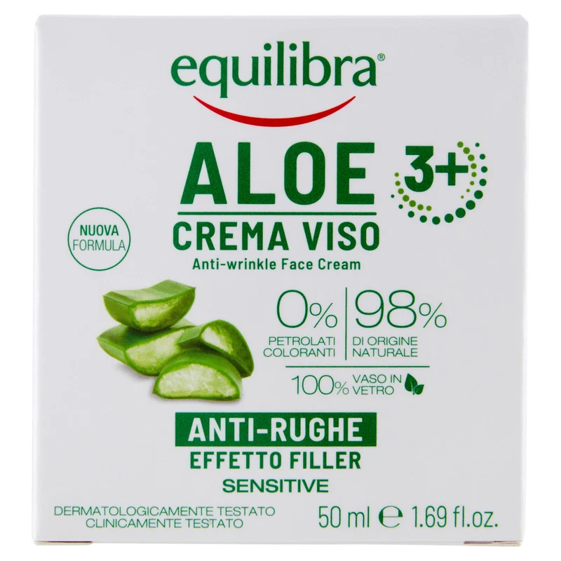 equilibra Aloe 3+ Crema Viso Anti-Rughe Effetto Filler 50 ml