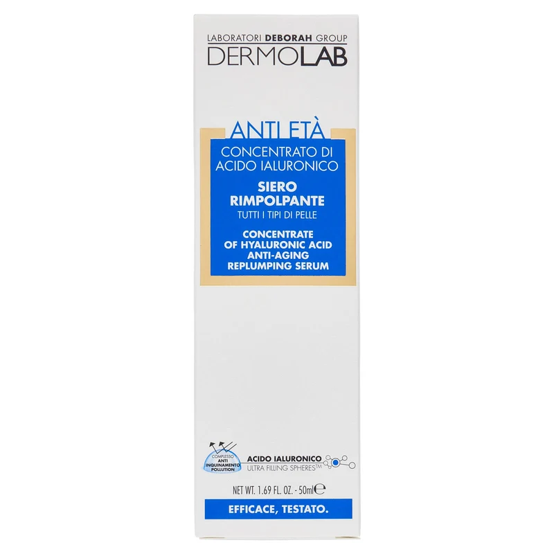 Dermolab Anti Età Concentrato di Acido Ialuronico Siero Rimpolpante 50 ml