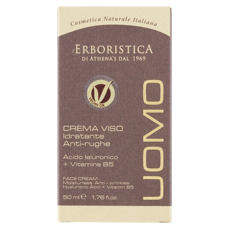 l'Erboristica Uomo Crema Viso Idratante Anti-rughe Acido Ialuronico + Vitamina B5 50 ml