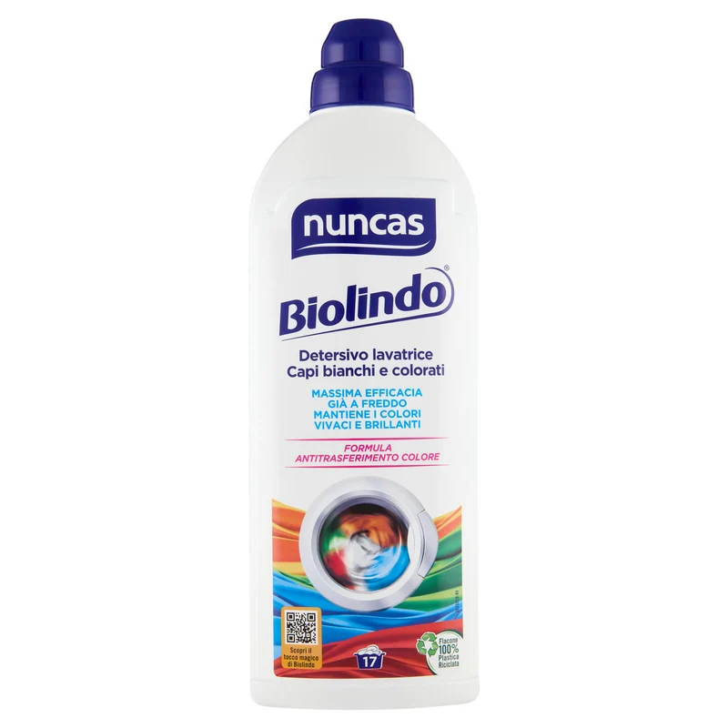 nuncas Biolindo Detersivo lavatrice Capi bianchi e colorati 1 l