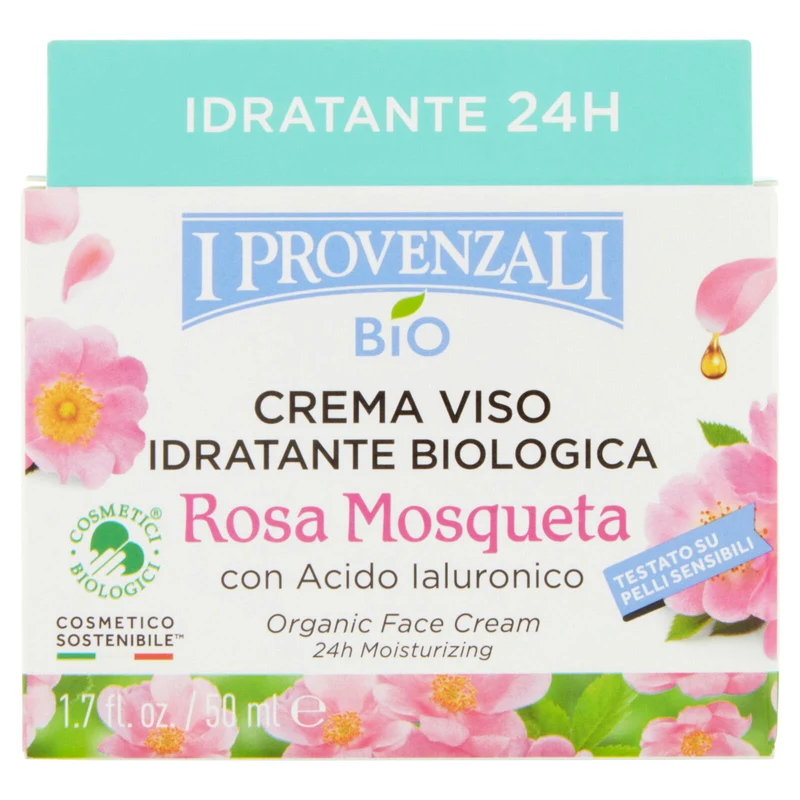 I Provenzali Bio Crema Viso Idratante Biologica Rosa Mosqueta 50 ml