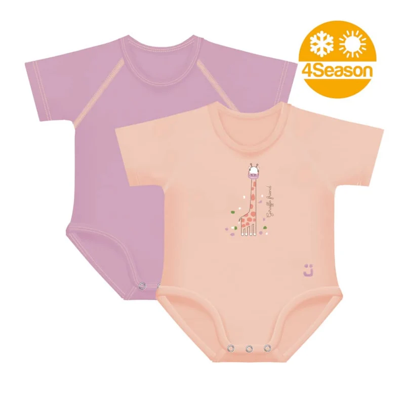 2 BODY TAGLIA UNICA 0-36 MESI IN COTONE BIO 4SEASON LAVANDA