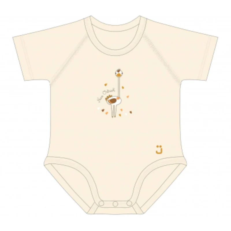 BODY TAGLIA UNICA 0-36 MESI STRUZZO BEIGE VERDE JBIMBI