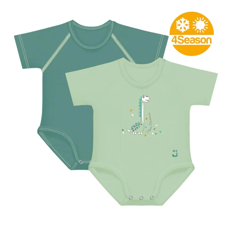2 BODY TAGLIA UNICA 0-36 MESI IN COTONE BIO 4SEASON PINO
