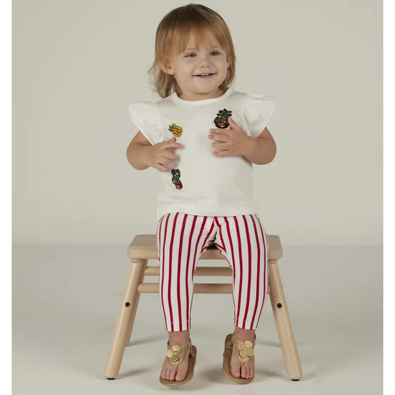 COMPLETO NEONATA BAMBINA BIO MAGLIA CON PAILETTES + LEGGINGS ANANAS 6 MESI - 3 ANNI