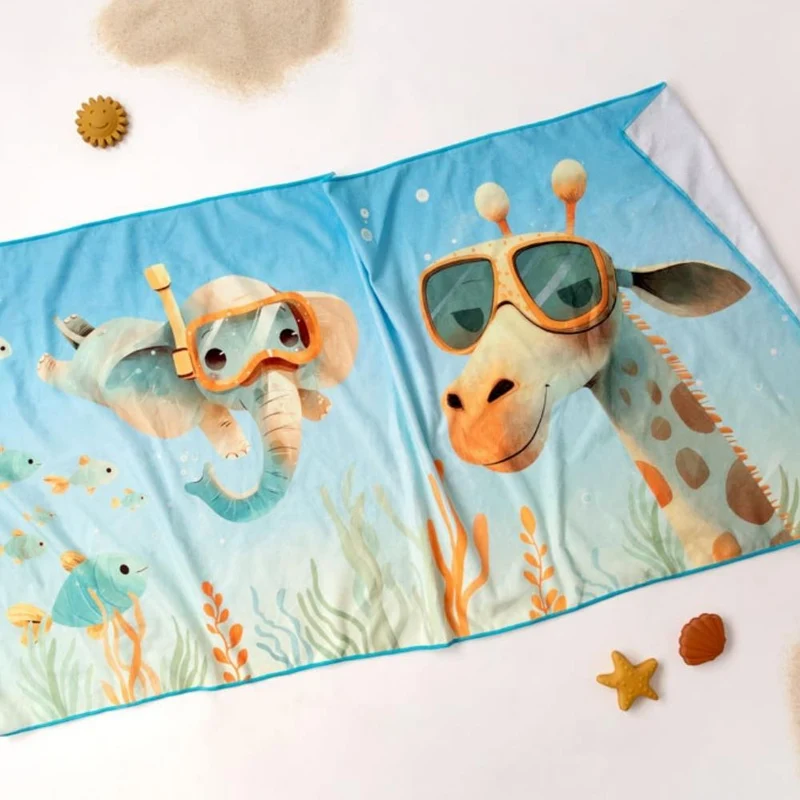 TELO MARE BAMBINI IN MICROFIBRA - CELESTE