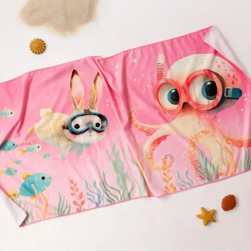 TELO MARE BAMBINI IN MICROFIBRA - ROSA