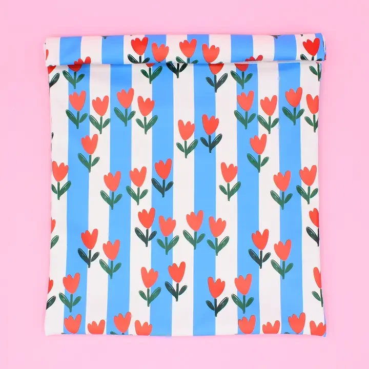 MA! - Borsa impermeabile a righe-tulipani