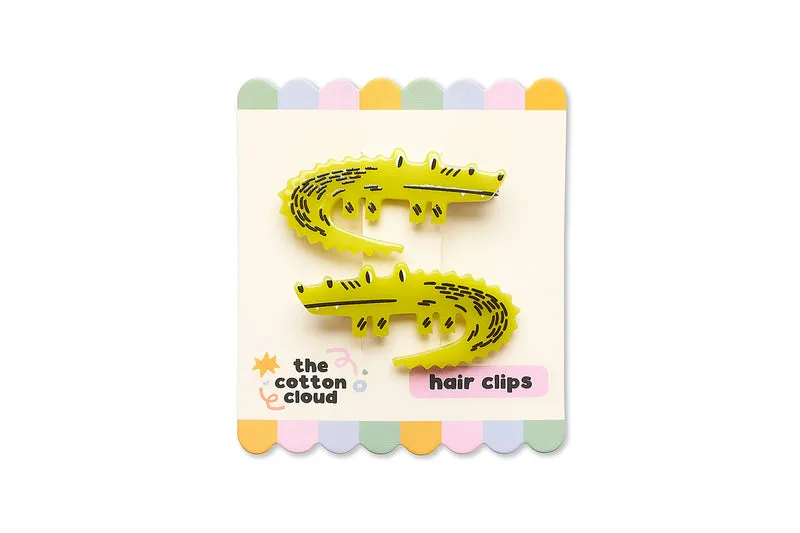 Haarspangen 3-Set Croc Rock