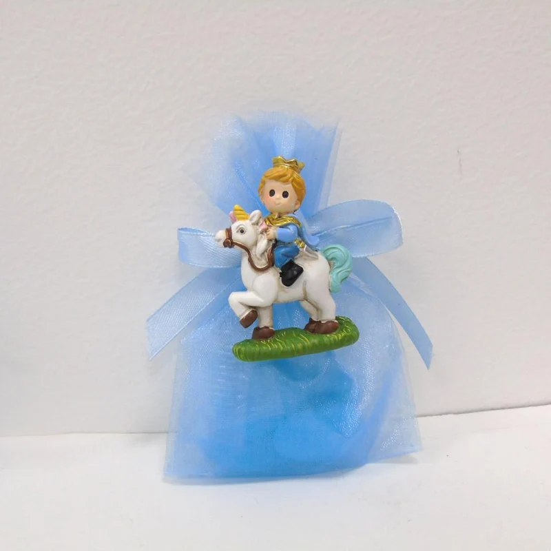 SACCHETTINO CONFETTI SEGNAPOSTO BOMBONIERA NASCITA BATTESIMO COMPLEANNO MAGNETE PRINCIPE BIMBO NEONATO
