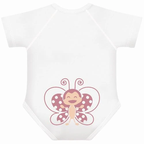 BODY TAGLIA UNICA 0-36 MESI PER NEONATO E BIMBO IN COTONE BIO 4SEASON FARFALLA