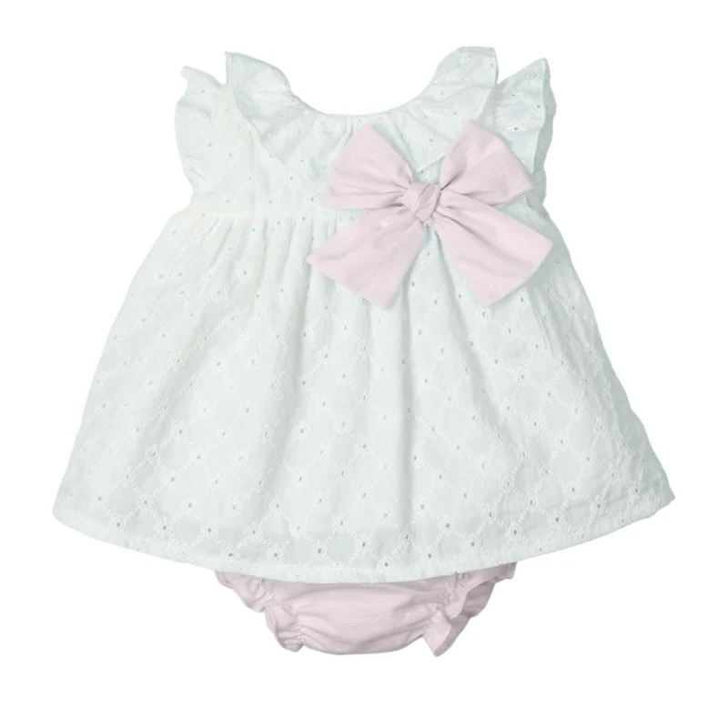 VESTITO NEONATA IN SANGALLO SERENITY - MAC ILUSION