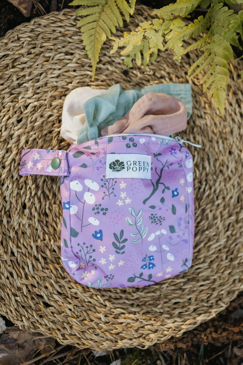 Green Poppy - mini Wet bag natura
