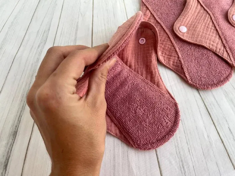 Bloom Pads - 1 post parto con imbottitura in mussola organico rosa antico