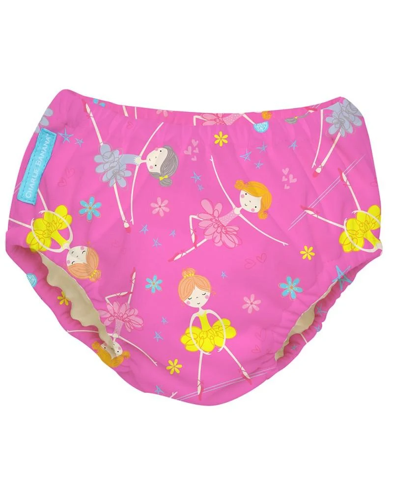 COSTUME CONTENITIVO E MUTANDINA TRAINING 2 IN 1 - Diva la ballerina Rosa TG. M - CHARLIE BANANA