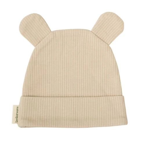 CAPPELLINO NEONATO NASCITA IN COTONE 0/1 MESE - TORTORA