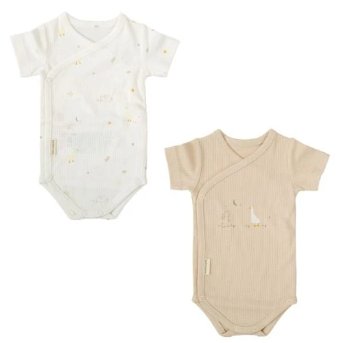 SET 2 BODY NEONATO INCROCIO FRONTALE IN COTONE - HAPPY FOREST 0/1 MESE