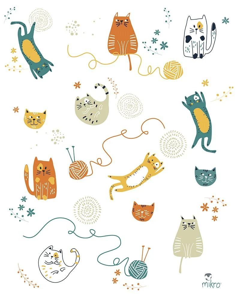 COPERTINA LETTINO NEONATO COTONE GOTS - GATTI