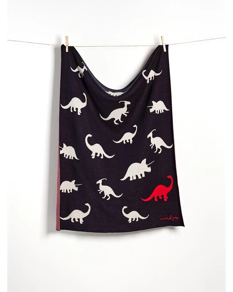 COPERTINA LETTINO NEONATO COTONE GOTS - DINOSAURI