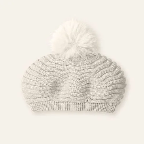 CAPPELLINO BAMBINA IN MISTO LANA CON PON PON