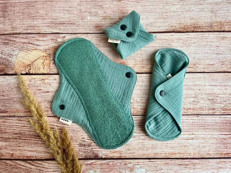 Bloom Pads - 1 post parto con imbottitura in mussola organico verde